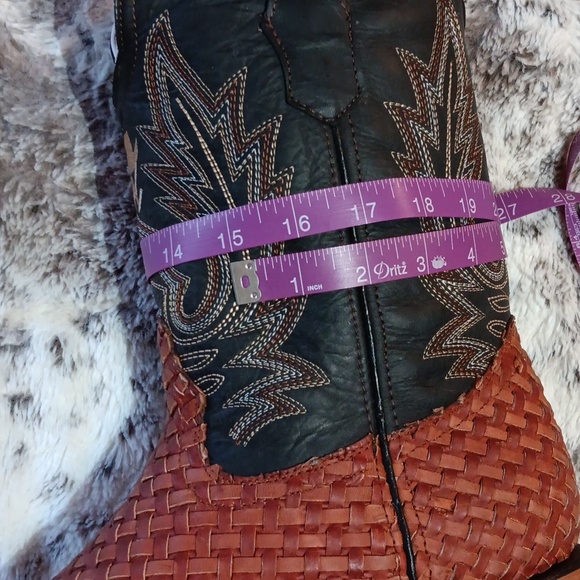 Alfa Western Wear Basketweave Square Toe Boots - Picture 11 of 12